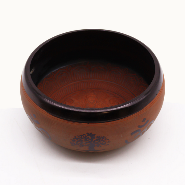 Red Clay Om Singing Bowl 16cm