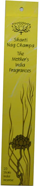 Shanti Nag Champa | The Mother's India Fragrances Incense