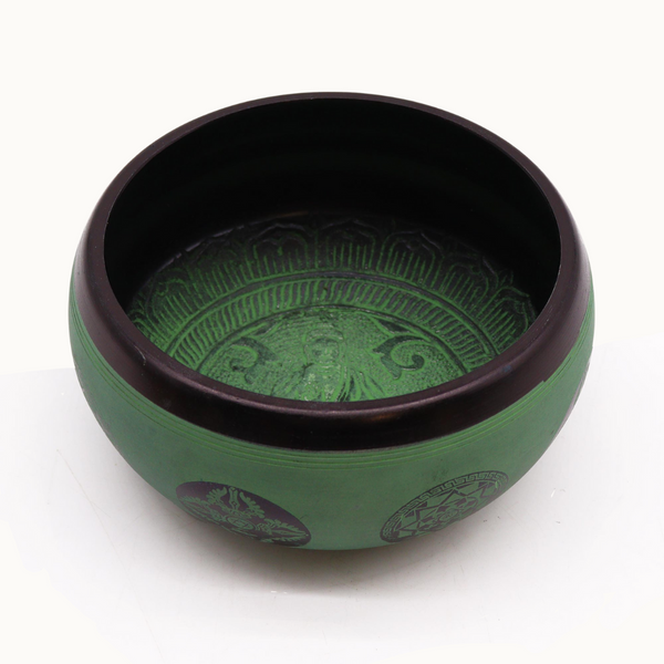 Green Mandala Singing Bowl 16cm