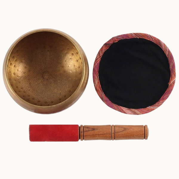 Beaten Brass Singing Bowl Set 12cm