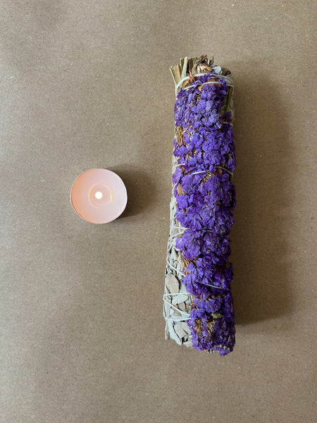 White Sage & Purple Sinuata Flowers
